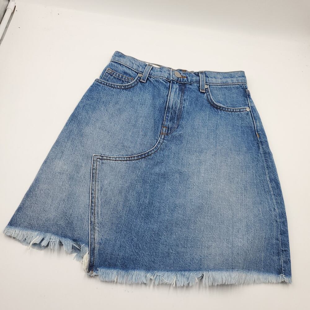 BLDWN Andie Asymmetrical Hem Denim Skirt Women's Size 24